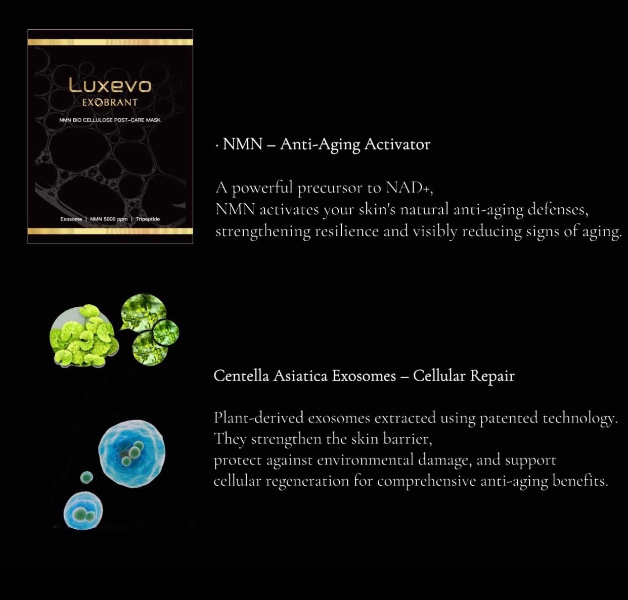 Luxevo Exobrant NMN Bio-Cellulose Mask for Post-Treatment Recovery