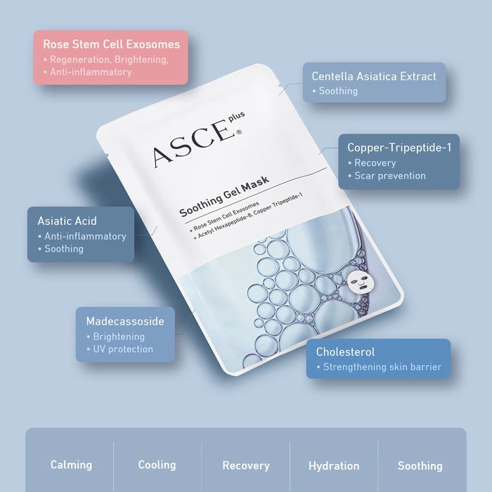 ASCE+ Soothing Gel Mask – Cooling Rose Exosome Sheet Mask (3 pcs)