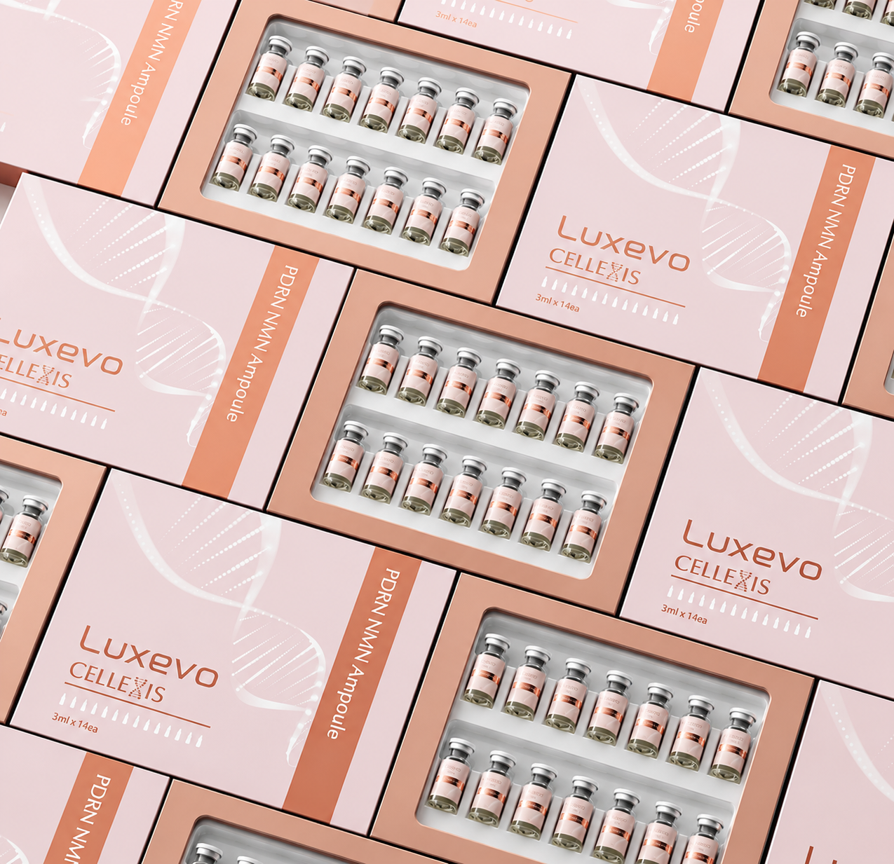 Luxevo CelleXis PDRN & NMN Skin Booster Ampoule Serum, 3ml x 14 Vials