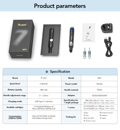 Dr. Pen M7S Pro Microneedling Pen – Ultimate Skincare Tool Kit