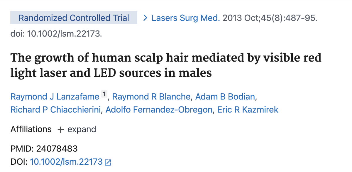 PubMed heading for a randomized trial of visible red light laser and LED sources in men